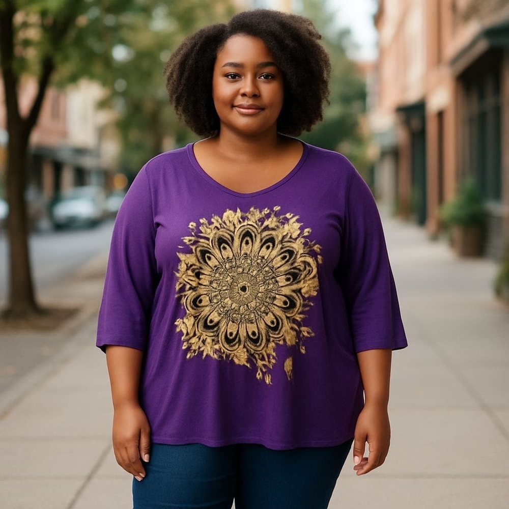 Purple and Gold Women's Top